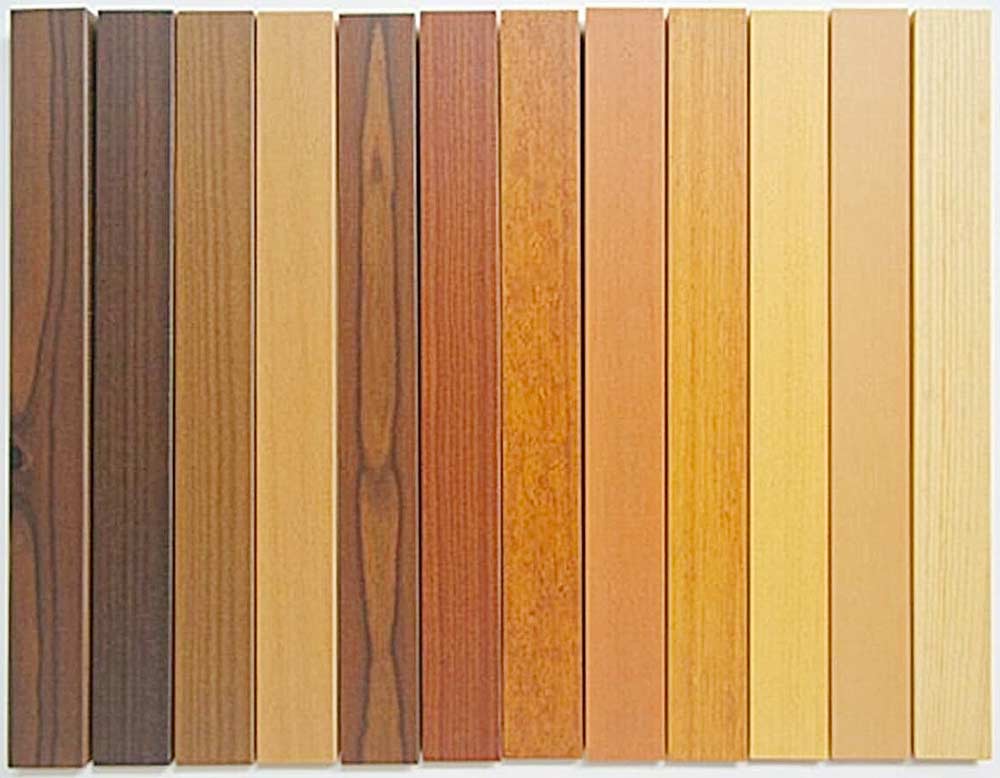 Farbpalette von Holzarten