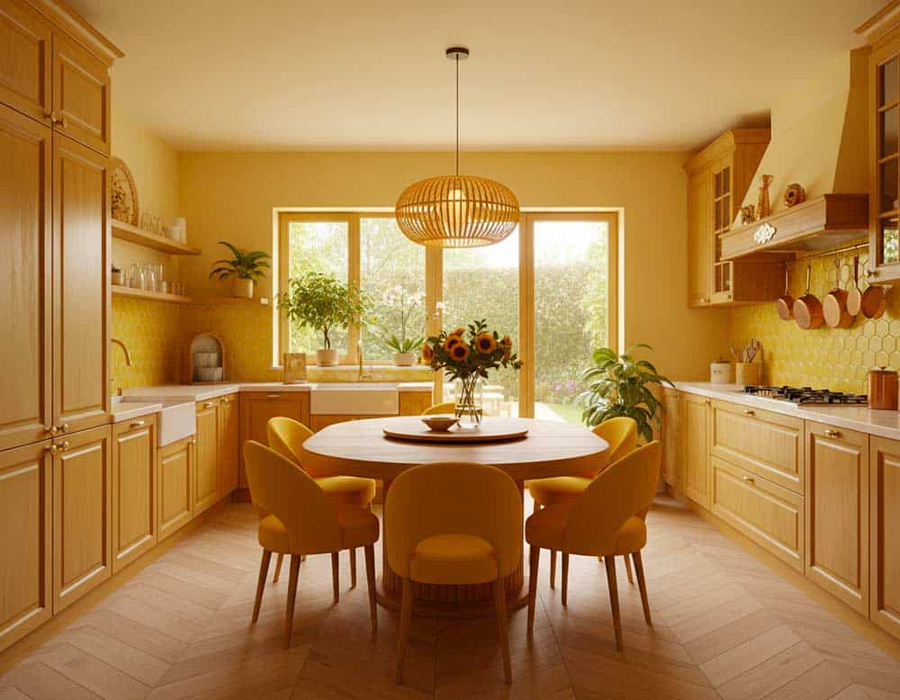 Fengshui Küche in der Farbe Warmes Gelb