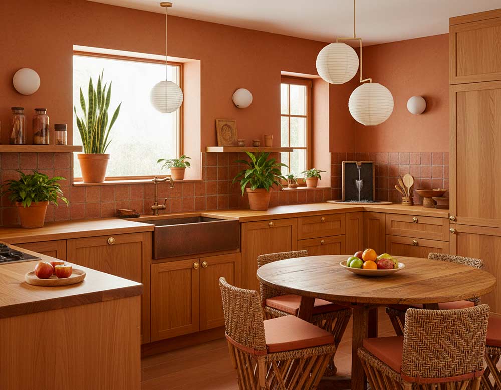 Fengshui Küche in Terrakotta