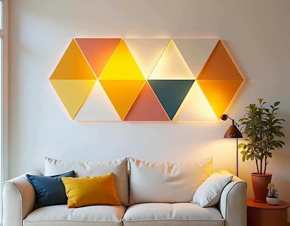 Smart Home Licht-Wanddeko mit Dreiecken