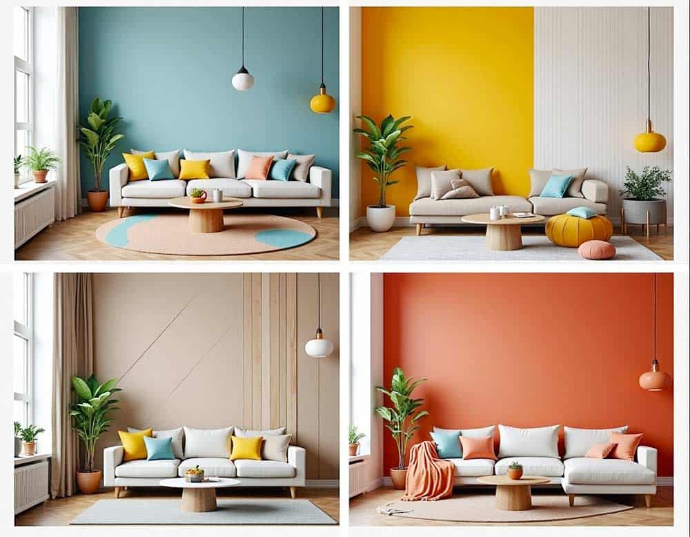 Wand im Zimmer mit Farbe selbst gestalten Wand im Zimmer mit Farbe selbst gestalten