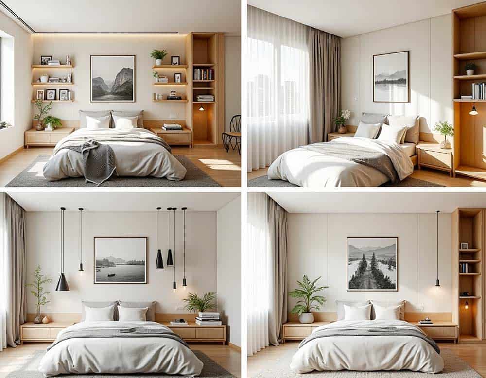 Selbst gestaltete Wände im Zimmer, inklusive Stauraum Selbst gestaltete Wände im Zimmer, inklusive Stauraum