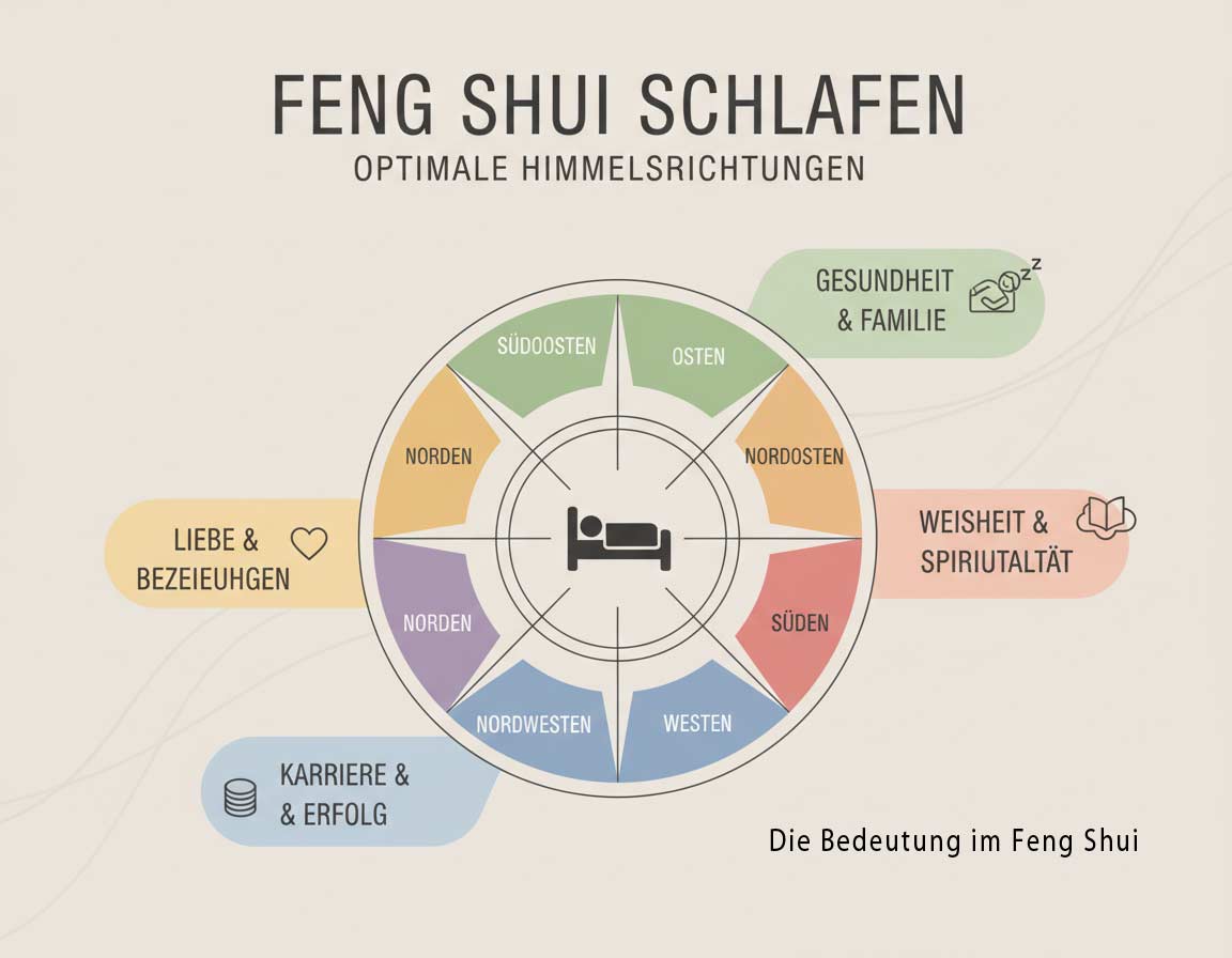 Infobild zu Feng Shui Himmelsrichtung zum Schlafen Infobild zu Feng Shui Himmelsrichtung zum Schlafen