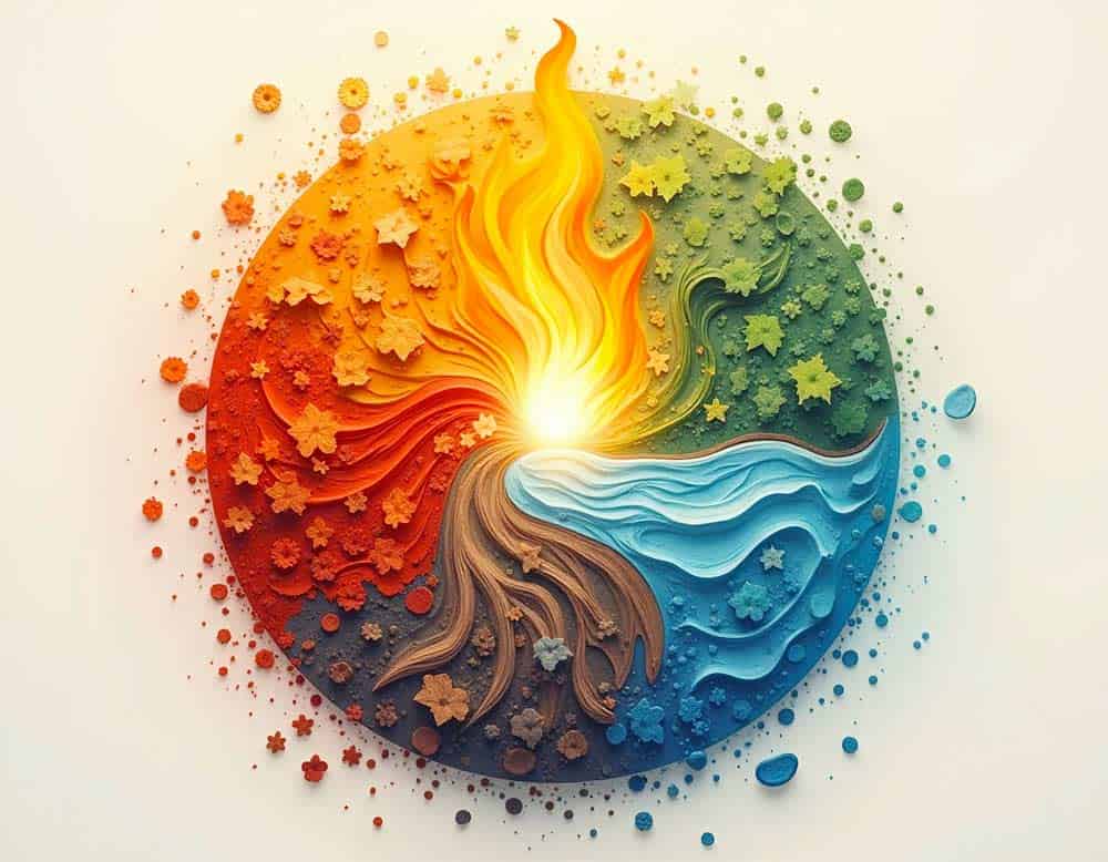 Die fünf Elemente – Holz, Feuer, Erde, Metall und Wasser des Feng Shui