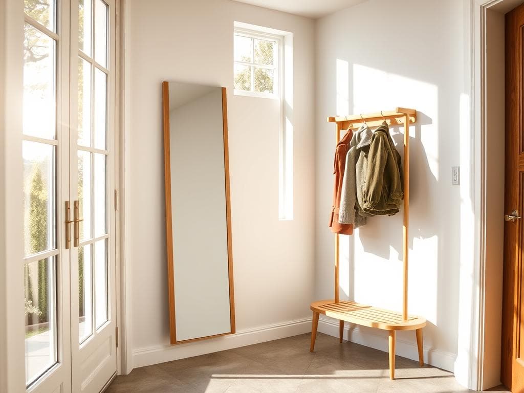 Flur Gestaltung mit Spiegel und Garderobe