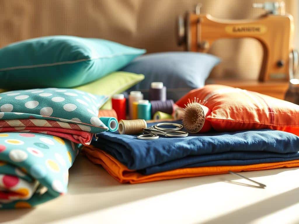 Materialien für DIY-Kissen Materialien für ein selbstgemachtes Smiley-Kissen