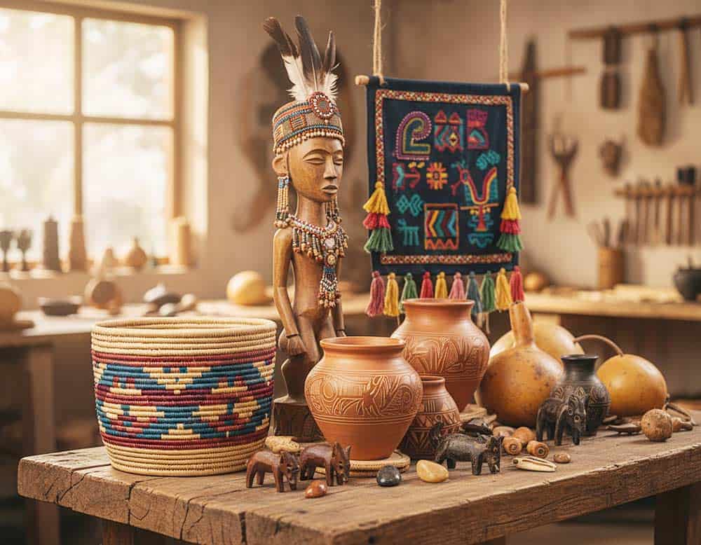 Handgefertigte Objekte im Ethno-Stil