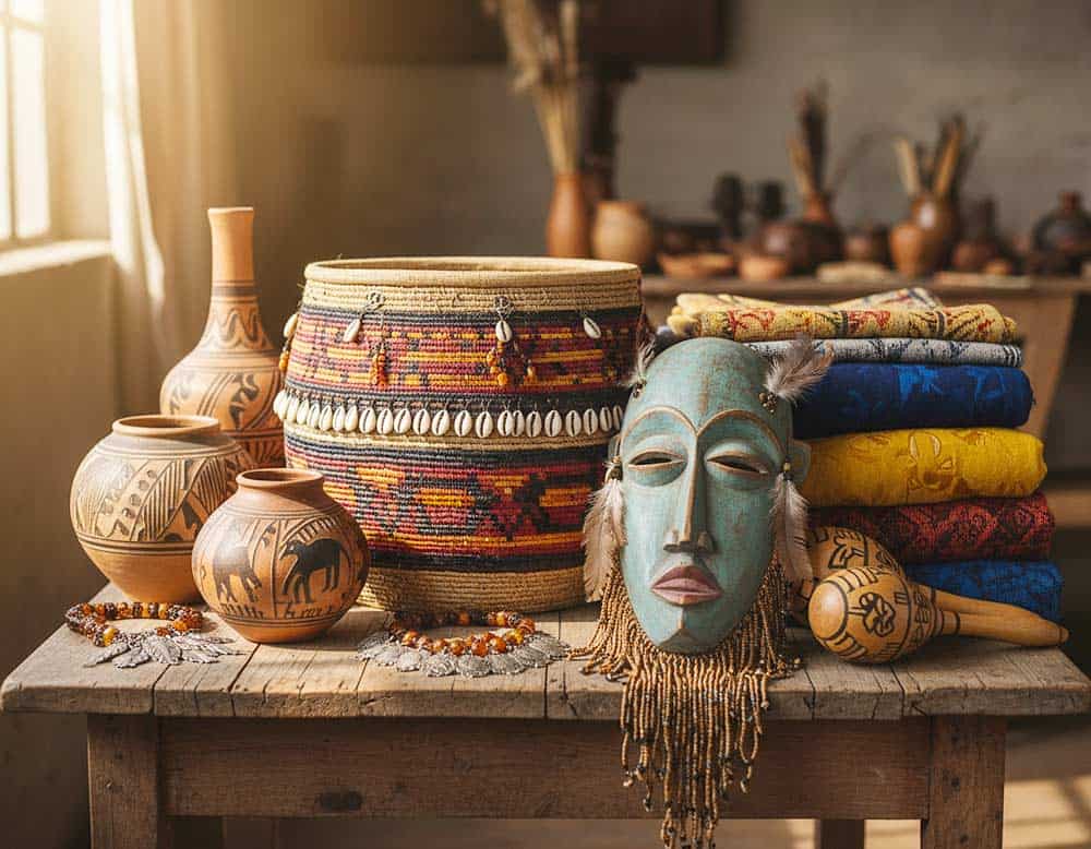 Handgefertigte Objekte im Ethno-Stil