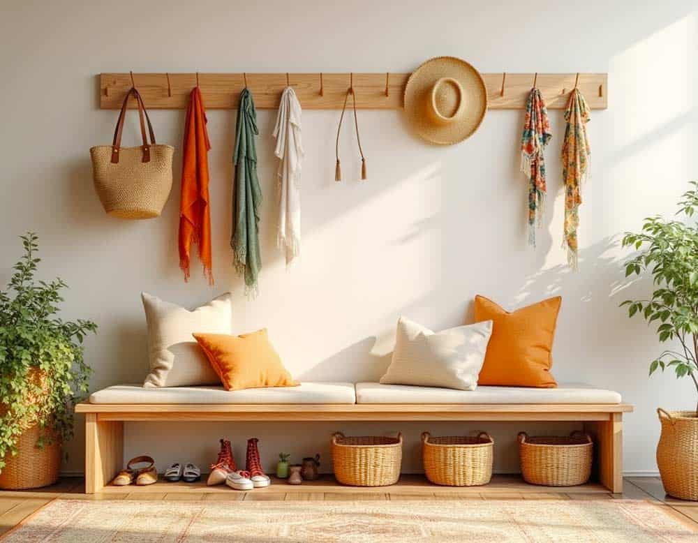 Schlichte stilvolle Garderobe im Ethno-Sti