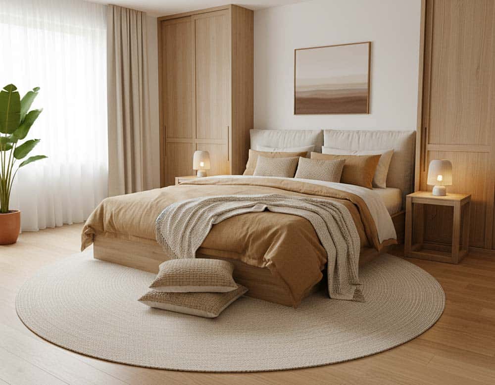 Bettwäsche in Sand für harmonischen Feng-Shui-Stil