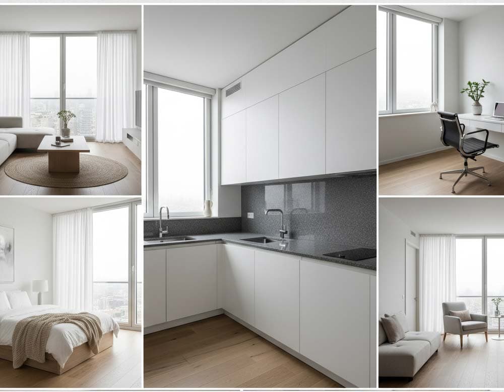 Minimalistischer Wohnungsstil umgesetzt