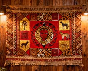 Afrikanische Muster in Wandteppichen für authentische Ethno-Dekoration Afrikanische Muster in Wandteppichen für authentische Ethno-Dekoration