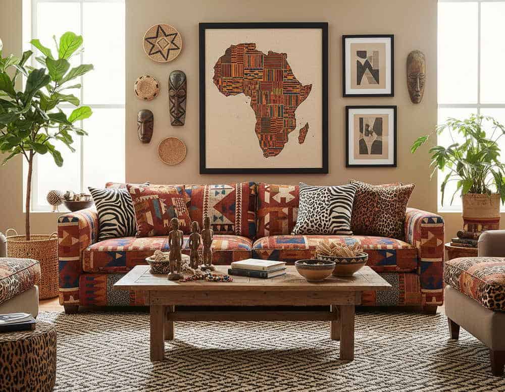 Ethno-Wohnakzente mit Karten und Bilder Ethno-Wohnakzente mit Karten und Bilder