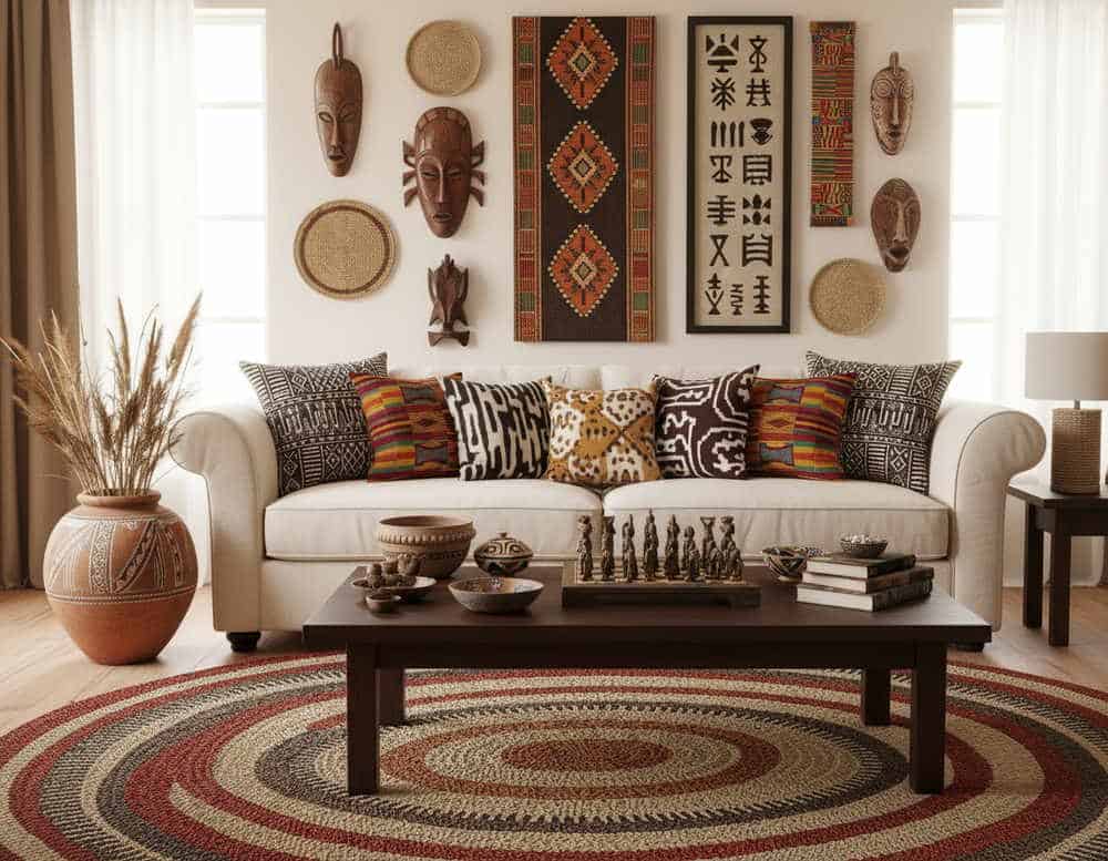 Afrikanische Muster als Herzstück des Ethno-Wohnstils Afrikanische Muster als Herzstück des Ethno-Wohnstils