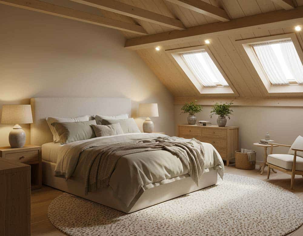 Feng Shui für Dach Schlafzimmer mit Dachschräge