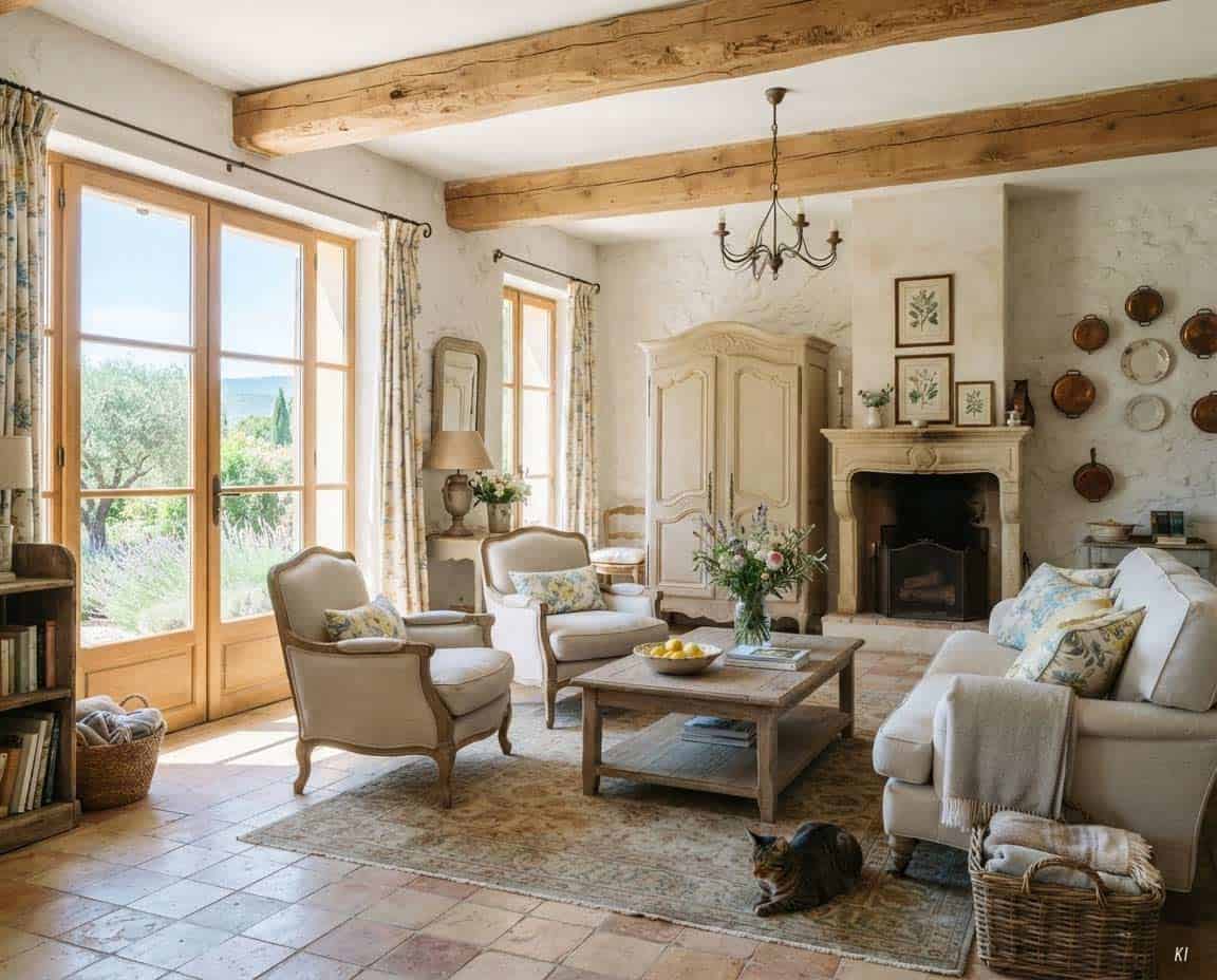 Franzoesischer-Landhausstil im Wohnraum Franzoesischer-Landhausstil im Wohnraum