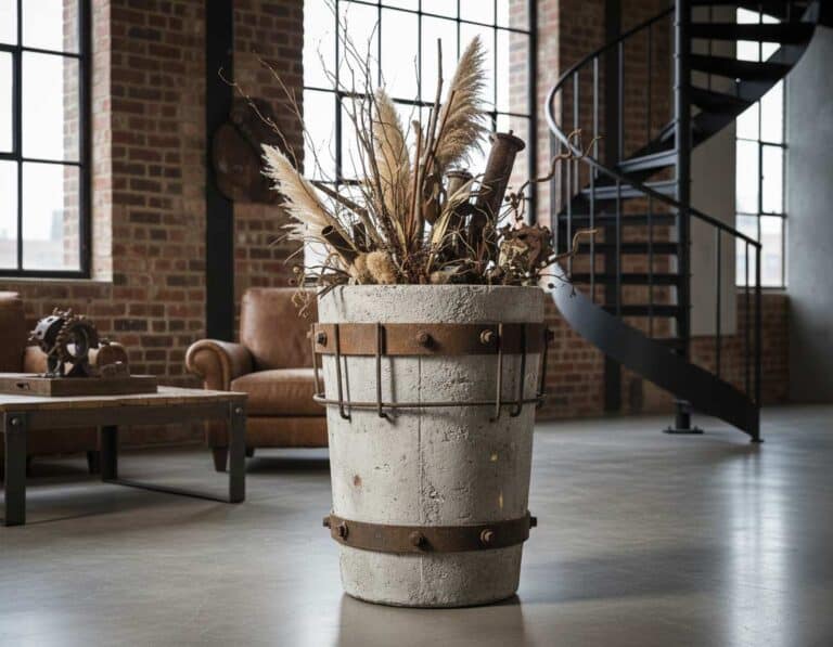Mehr über den Artikel erfahren Dekoideen mit Betonvasen und Metallobjekten für einen gelungenen Industrial Stil