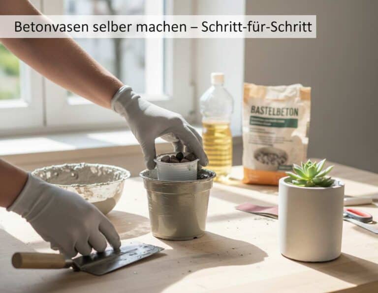 Mehr über den Artikel erfahren Betonvasen selber machen: Schritt für Schritt Anleitung