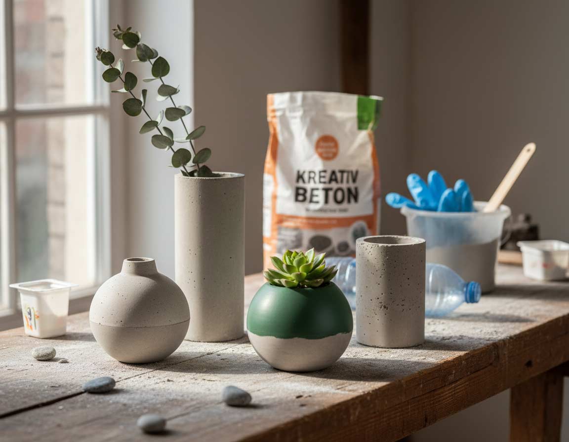 Materialien für die Erstellung für Betonvasen Materialien für die Erstellung für Betonvasen