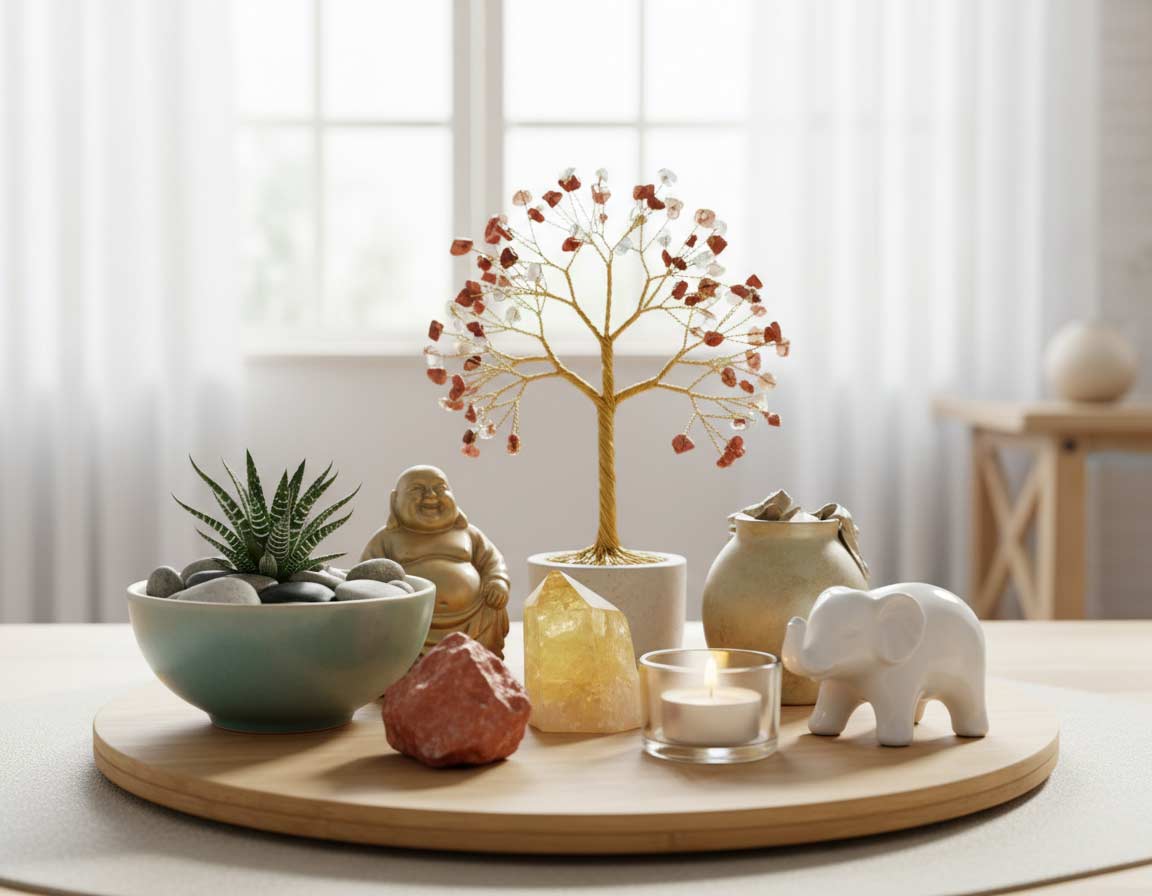 Verschiedene Deko und Steine nach Feng Shui Verschiedene Deko und Steine nach Feng Shui