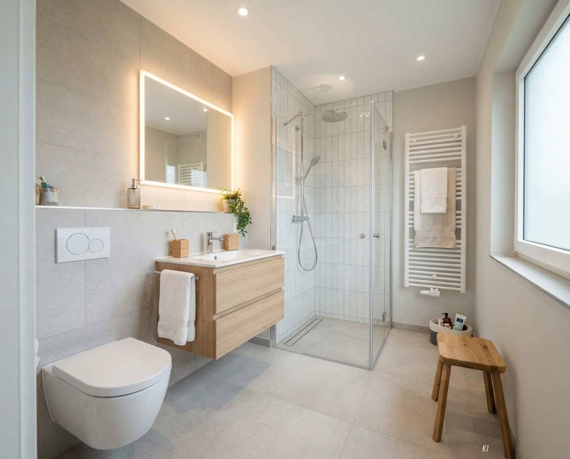 Kleines Badezimmer sinnvoll geplant Kleines Badezimmer sinnvoll geplant